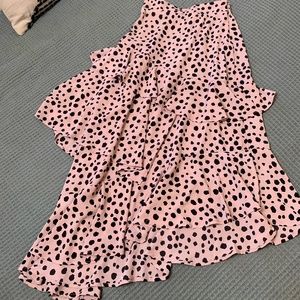 Vestique Midi Skirt Asymmetrical Ruffle